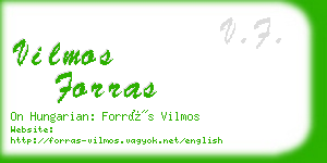 vilmos forras business card